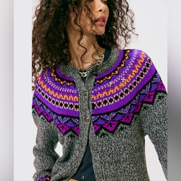 Anna Sui Fair Isle Cardigan small - Picture 3 of 6